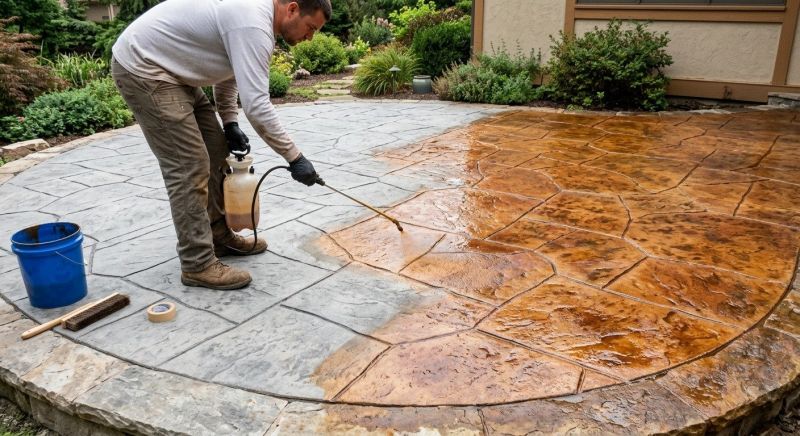 Concrete Patio Staining in Corpus Christi, TX
